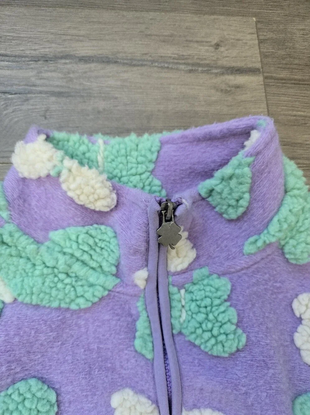 Lucky Brand Fleece Zip Up Jacket 3D Butterfly Pattern Girls Large 14/16